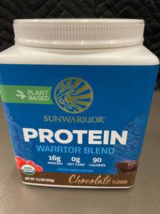 lot 20 image: Sunwarrior Plant-Based Protein Warrior Blend Chocolate Flavor 13.2 oz