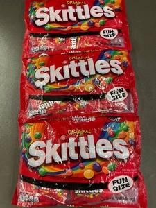 lot 22 image: Set of 4 Skittles Original Fun Size Packs