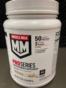 lot 33 image: Muscle Milk Pro Series Intense Vanilla Protein Powder Supplement 32oz