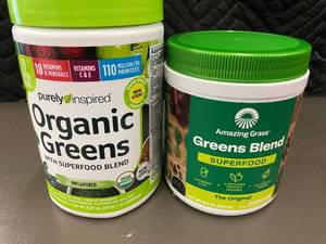 lot 34 image: Set of 2 Superfood Greens Blends Purely Inspired & Amazing Grass