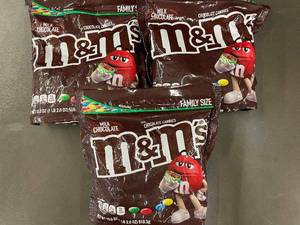 lot 37 image: Set of 3 Family Size 18 oz M&Ms Milk Chocolate Candies