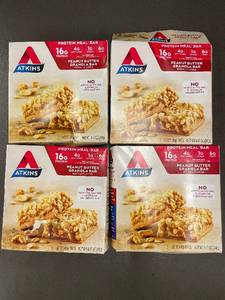 lot 38 image: Atkins Peanut Butter Granola Bar, 4 Boxes of Protein Meal Bars