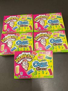 lot 39 image: Set of 5 Warheads Ooze Chewz Fruity Flavors Candy Boxes