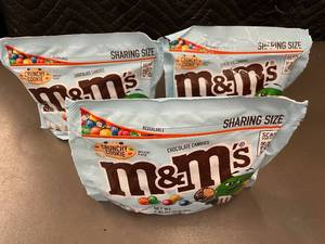 lot 45 image: Set of 3 M&Ms Crunchy Cookie Chocolate Candies, Sharing Size 7.40 oz Each