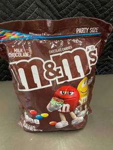 lot 46 image: Party Size M&Ms Milk Chocolate Candies, 38 oz