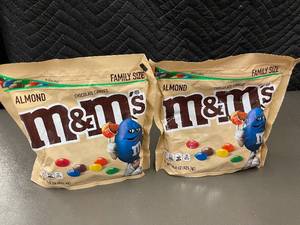 lot 48 image: Family Size Almond M&Ms Chocolate Candies Pack of 2