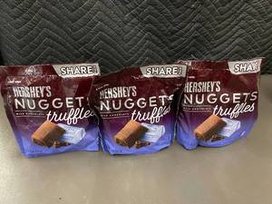 lot 63 image: Hersheys Nuggets Truffles Milk Chocolate Share Packs - 3 Packs