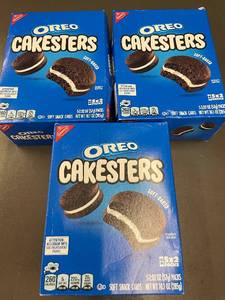 lot 68 image: Set of 3 Oreo Cakesters Soft Snack Cakes Boxes
