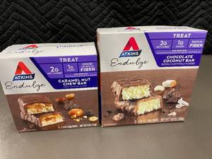 lot 72 image: Atkins Endulge Treat Bars Set - Caramel Nut Chew & Chocolate Coconut
