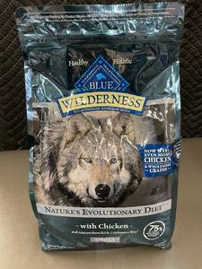 lot 74 image: Blue Wilderness Adult Dog Food with Chicken, 4.5 lbs Bag