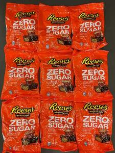lot 84 image: Lot of 9 Bags of Reeses Zero Sugar Miniature Cups, 3 oz Each