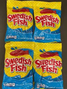 lot 94 image: Set of 4 Swedish Fish 8 oz Bags - Best Before Sep 2024