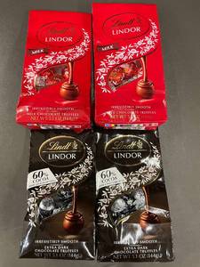 lot 100 image: Lindt Lindor Milk and Extra Dark Chocolate Truffles, Total 4 Packs