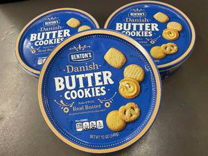 lot 108 image: 3 Containers of Bentons Danish Butter Cookies, 12 oz Each