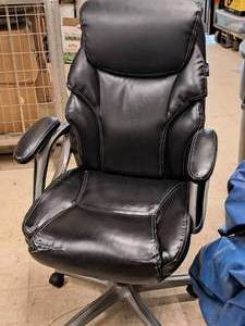 lot 42 image: Rolling Office Arm Chair -  (Black)