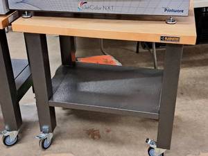lot 45 image: Wood Top  Metal Rolling Workstation 2-tier