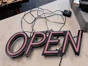lot 63 image: Lighted OPEN Sign