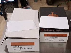 lot 87 image: Lot of (750) Envelopes  (250) A6 4-34x6-12 and (500) #6 3-58x6-12 - Lindenmeyr Envelope