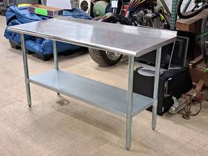 lot 44 image: Stainless Steel Prep Table  Workstation