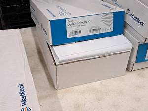lot 132 image: Lot of (1 Box) Digital Cover  C2S  12pt 18x12 - WestRock Tango 500-count ( 500 total items )
