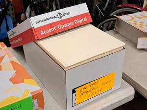 lot 151 image: Lot of (2500 sheets) Text Sheet  60#  Ivory 12x18 - Springhill