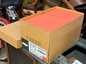 lot 181 image: Lot of (8 Reams  4000 sheets) Multipurpose Text Sheets  20#  Smooth  Red 8-12x11 - Smart Brights