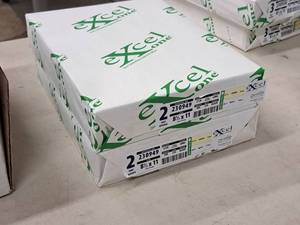 lot 166 image: Lot of (2 Reams  1000 sheets  500 sets) 2-Part Reverse  21#  Grain Long  CanaryWhite 8-12x14 - Excel One Pixalle Specialty Solutions