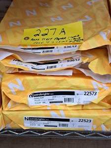 lot 227A image: Lot of (4 Packs) Text Paper Stock  2460# Blue Smooth  70# White Fiber 11x17 ( Total Items ) - Neenah Astrobrights