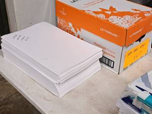 lot 202 image: 1 Box of Index Sheets 110# Ivory, 1 Stack Assorted 140#
