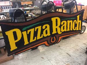 lot 125 image: Large Pizza Ranch Metal Sign - 119 x 46