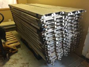 lot 186 image: 6 Aluminum Scaffold Planks 7 x 19 Good Hooks