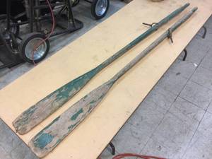 lot 224 image: Pair Old Wooden Oars