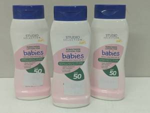 lot 12 image: Studio Selection Sunscreen Lotion For Babies Spf 50 - 3 Pack - 8 OZ.Ea