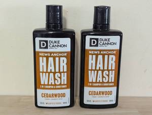 lot 50 image: 2 Pack - Duke Cannon News Anchor 2-in-1 Hair Wash - Cedarwood Scent - 14ozEa