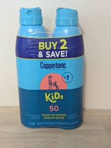lot 34 image: Coppertone Kids Sunscreen Spray - SPF 50 - 11oz - Twin Pack