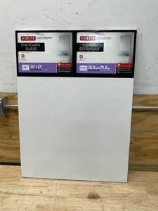 lot 74 image: DELTA 24 X 31 Frameless Rectangular Deluxe Glass Bathroom Vanity Mirror