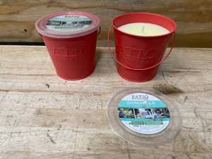 lot 42 image: PATIO ESSENTIALS Lot of 2- Citronella Candles