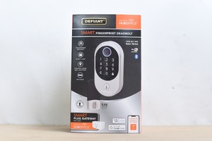 lot 122 image: DEFIANT Smart Fingerprint Deadbolt - Satin Nickel