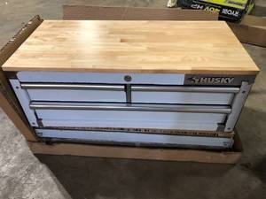 lot 5 image: Tool Storage 36 in. W Stainless Steel Utility Cart  Customer Returns See Pictures