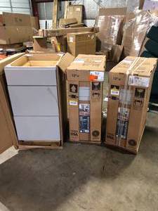 lot 16 image: Lot of Assorted Kitchen Cabinets Various Models and Conditions  Customer Returns See Pictures