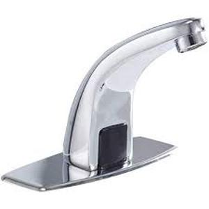 lot 26 image: BWE Automatic Sensor Touchless Bathroom Sink Faucet With Deck Plate In Polished Chrome  Customer Returns See Pictures