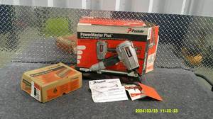 lot 12 image: Paslode Power Master Plus 30 degree Strip Nailer with A box of Paslode Nails