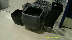 lot 79 image: Lot of 13 Vinyl and Fiberglass Planters
