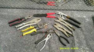 lot 73 image: Snips, Channel Locks and other Pliers and Tools