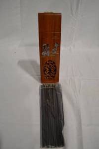 lot 35 image: Wooden Chopsticks wOrnate Storage Box