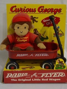 lot 100 image: Vintage Curious George Radio Flyer Little Red Wagon 1998