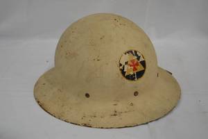 lot A-114 image: Vintage United States WWII Civil Defense Helmet