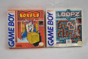 lot 122 image: Vintage Nintendo Game Boy Boxxle and Loopz Games (1990s)