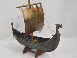 lot A-132 image: 1950s Danish Cast Metal Viking Ship