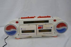 lot 155 image: Vintage Pepsi Cola Dual Cassette Player Boom Box